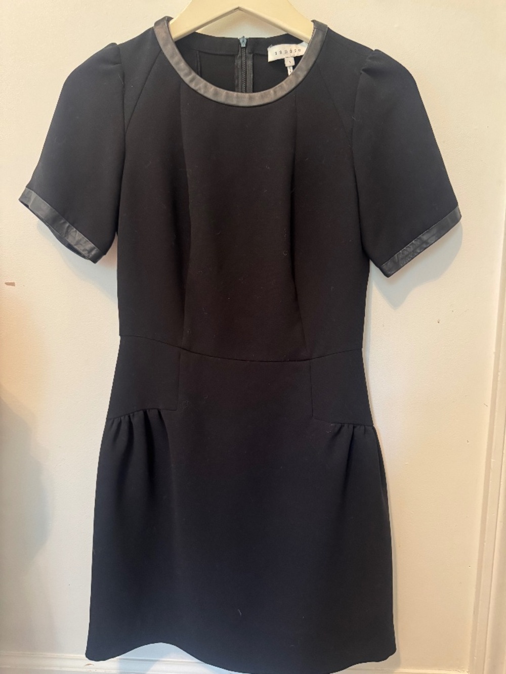 Sandro mini dress with leather trim Size 1